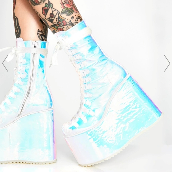 Club Exx Shoes - Club Exx Strobewalker Holographic Platforms